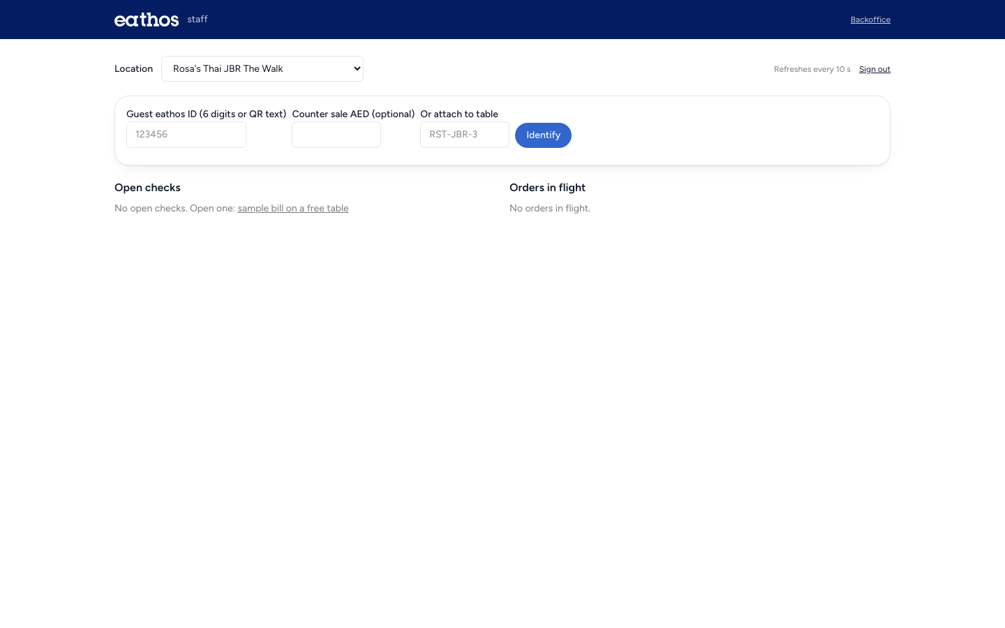 Staff screen with paid checks